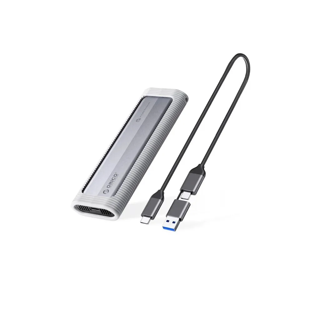 ENCLOSURE ORICO SSD M.2 NVMe color plomo + 1 Cable Dual 8TB MAX. - Vista 2