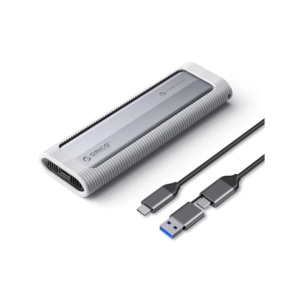 ENCLOSURE ORICO SSD M.2 NVMe color plomo + 1 Cable Dual 8TB MAX. - Vista 3
