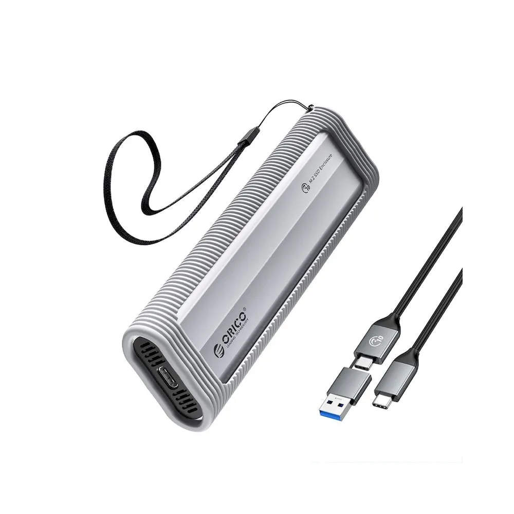 ENCLOSURE ORICO SSD M.2 NVMe color plomo + 1 Cable Dual 8TB MAX. - Vista 4