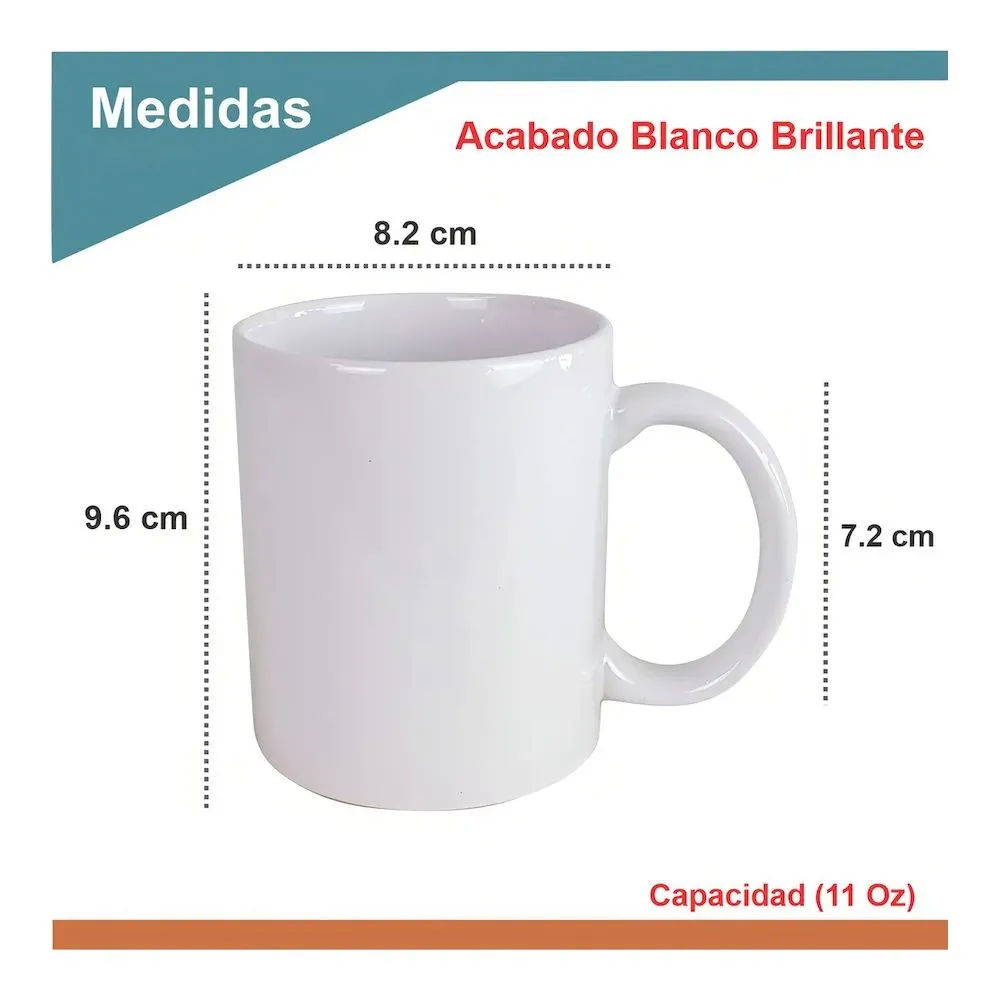 Taza blanca para sublimar Triple A 11onzas Taza calidad AAA Ultra Premiun Taza de sublimacion - Vista 3