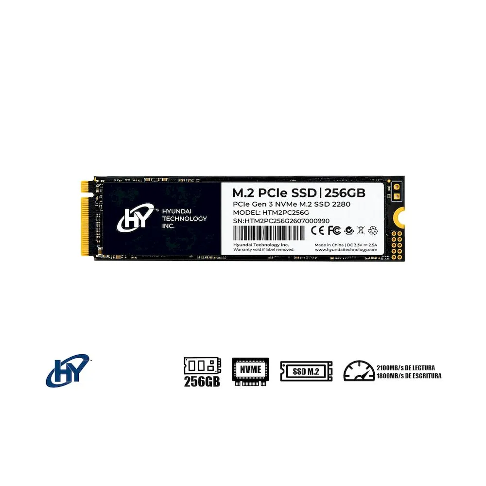 DISCO SSD HYUNDAI 256GB M.2 NVME PCIe Gen3 x4 LECTURA 2000 MBS - Vista 4