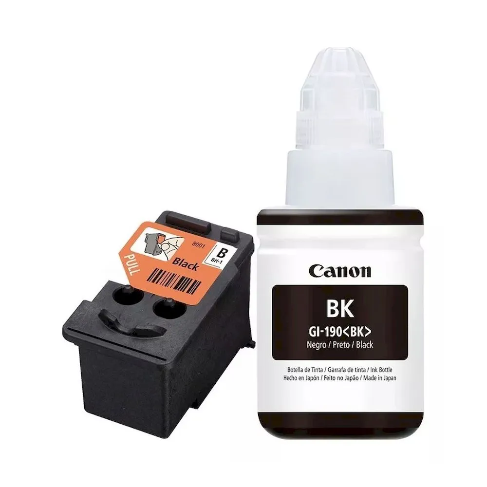 PACK CABEZAL CANON BH-1 NEGRO + TINTA GI-190BK para PIXMA G1100 G2100 G3110 G4100 - Vista 2