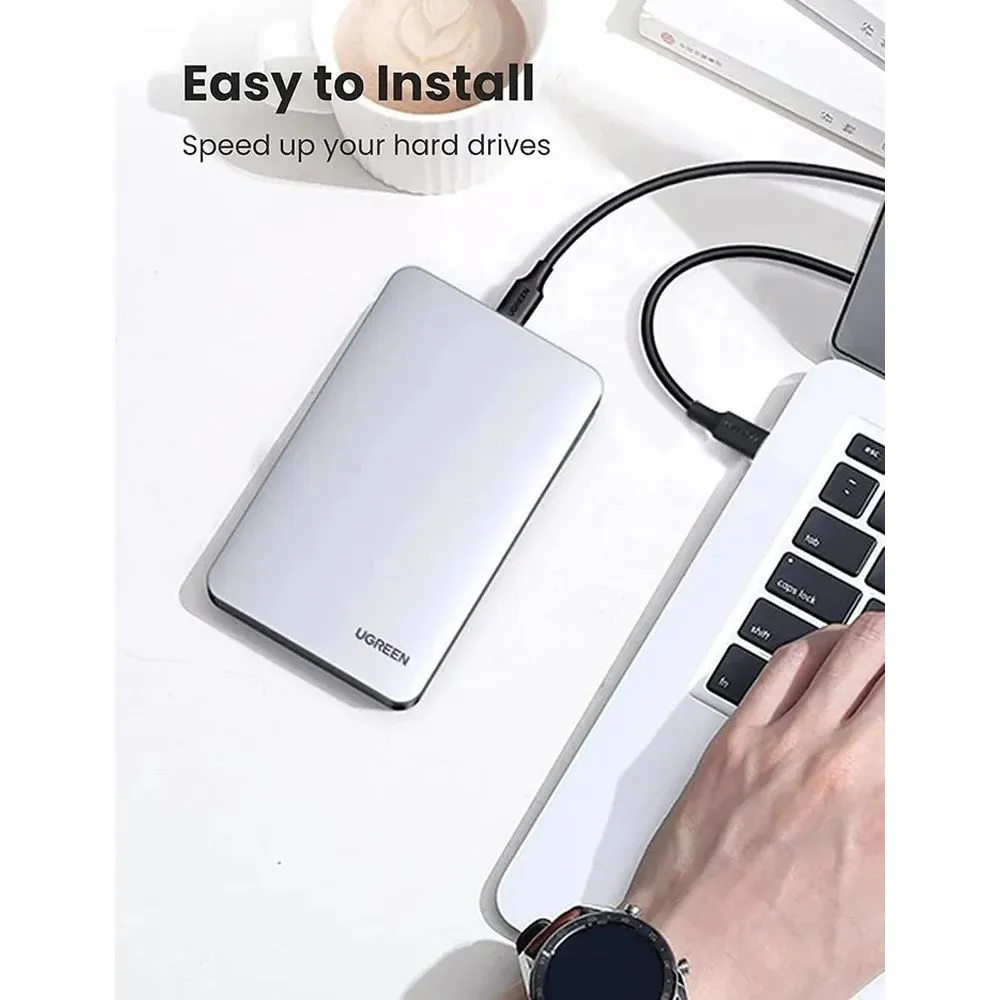 ENCLOSURE SATA 2.5' UGREEN USB 3.1 GEN 2 HARD DRIVE 2.5" SSD & HDD 6GBPS ALUMINIO UGREEN 70499 - Vista 4